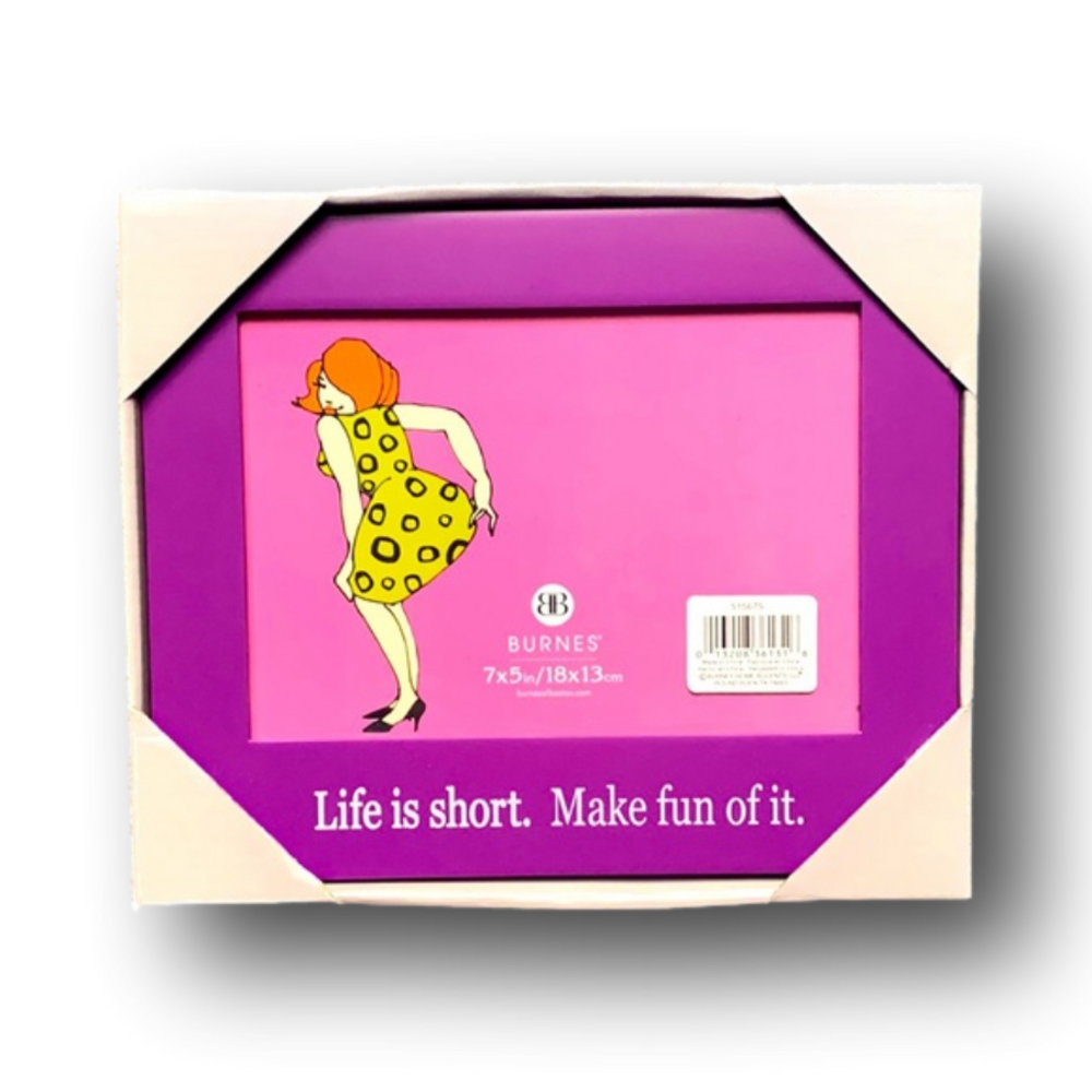 Purple Picture Frame “Life Is Short. Make fun of it.” - Brand New